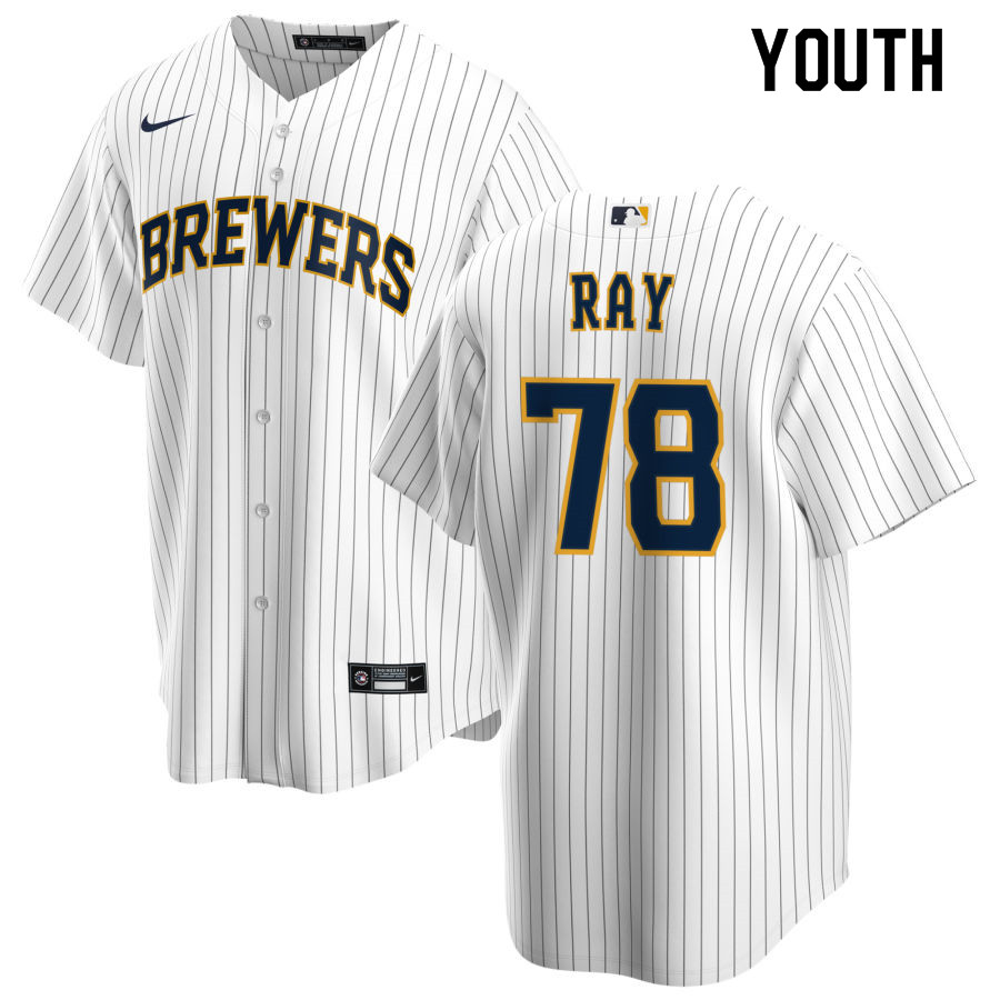 Nike Youth #78 Corey Ray Milwaukee Brewers Baseball Jerseys Sale-White